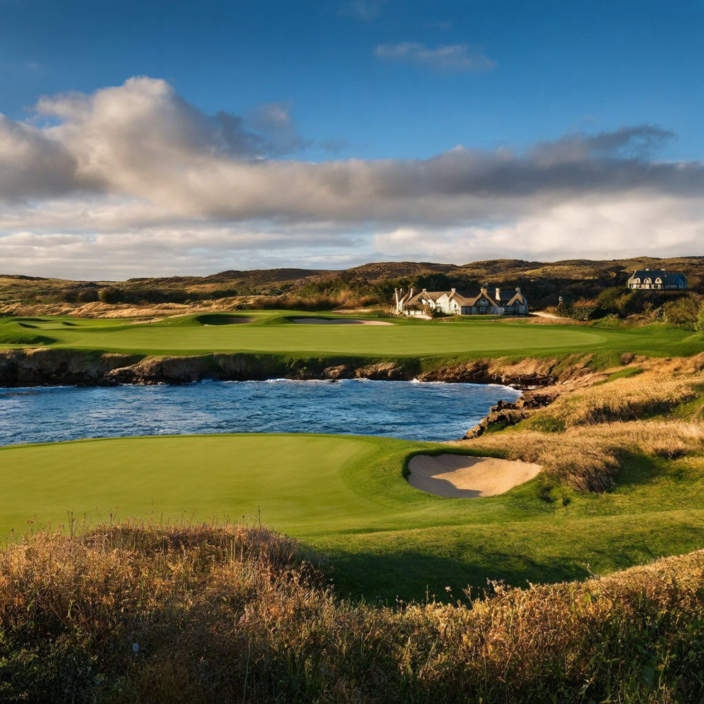 Wide pan photo of a golf hole