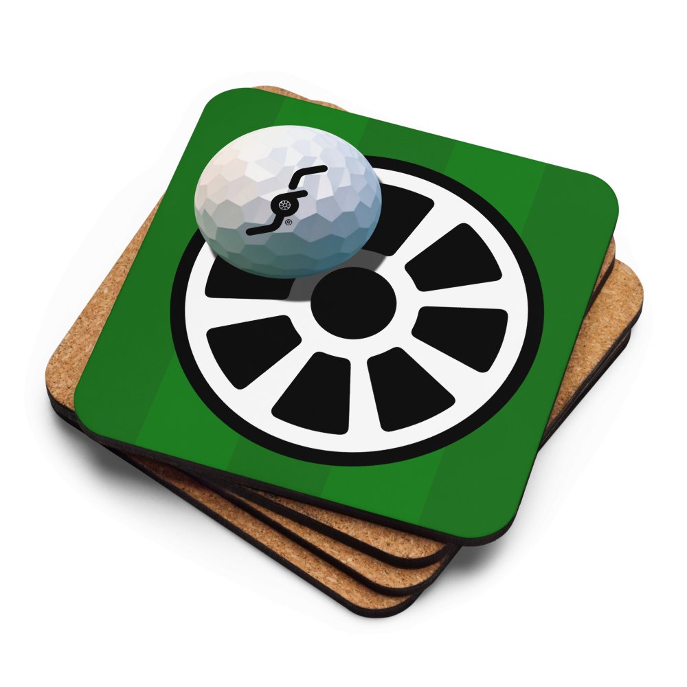 Fervor Golf Cork - back Coaster - RippleOut Studio