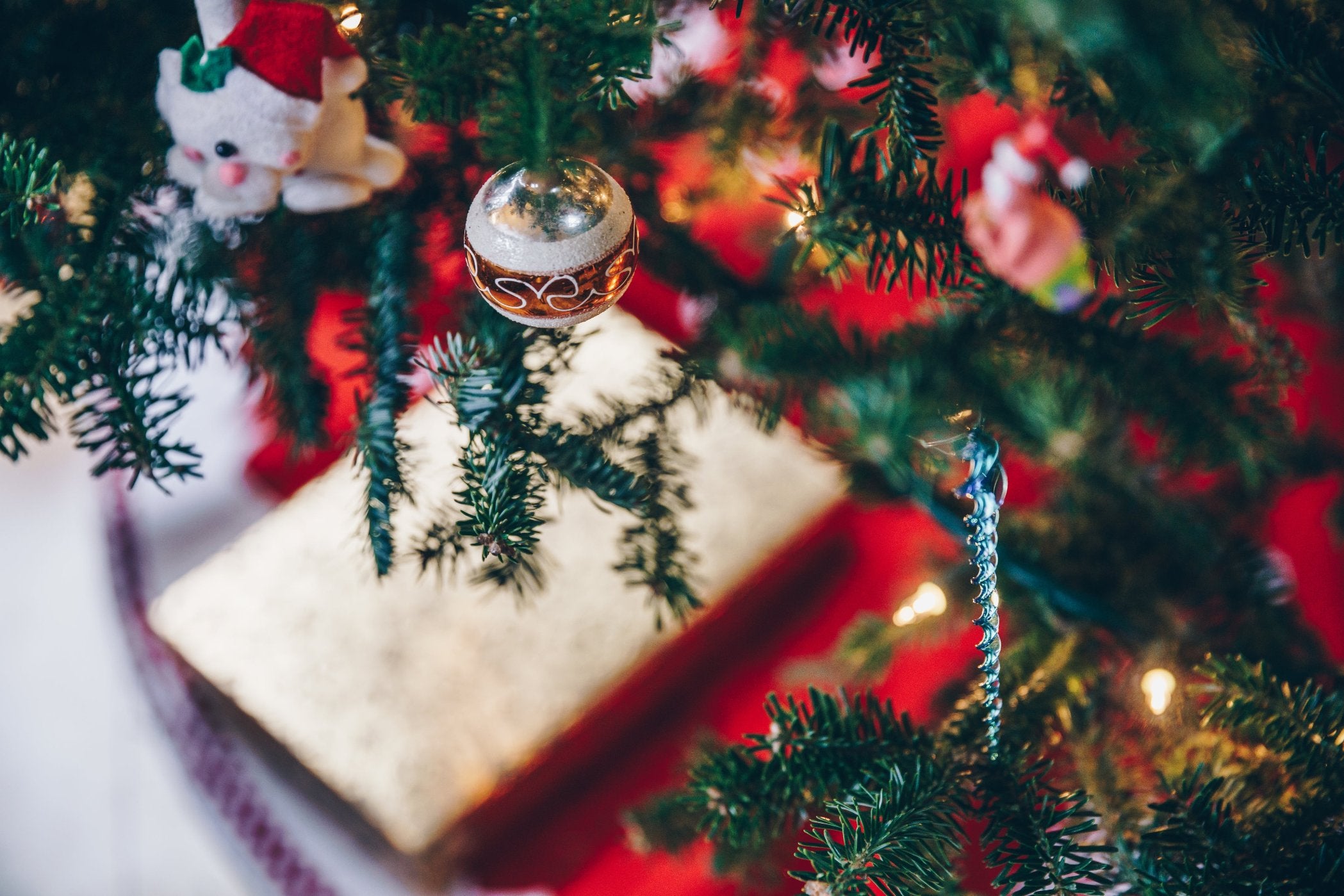 Ornaments on Christmas tree