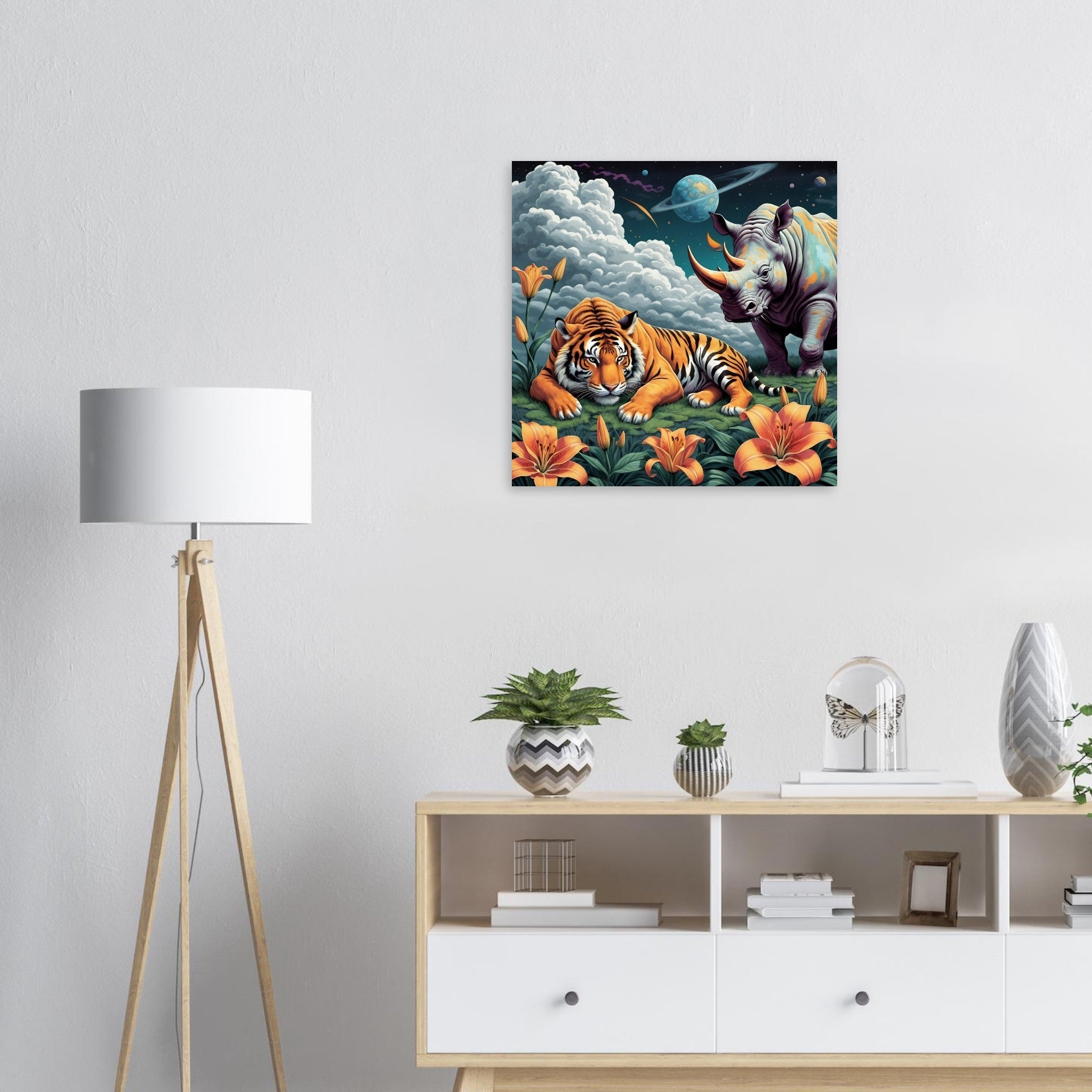 Tiger & Rhino Aluminum Print - RippleOut Studio