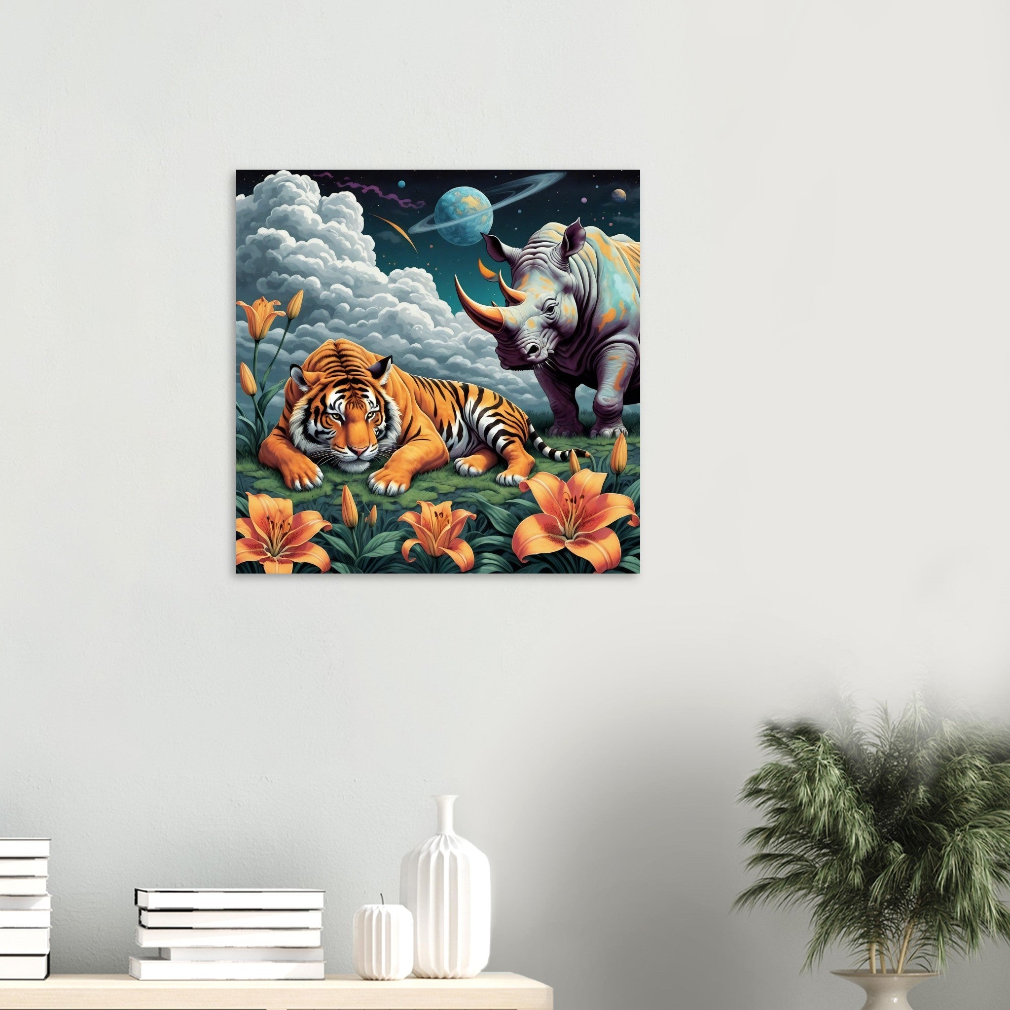 Tiger & Rhino Aluminum Print - RippleOut Studio